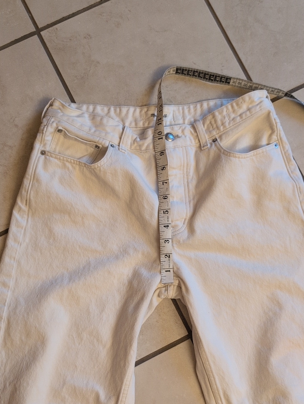 NEW Madewell The Darted Barrel-Leg Jean Vintage Canvas White Size 28 - Picture 10 of 12
